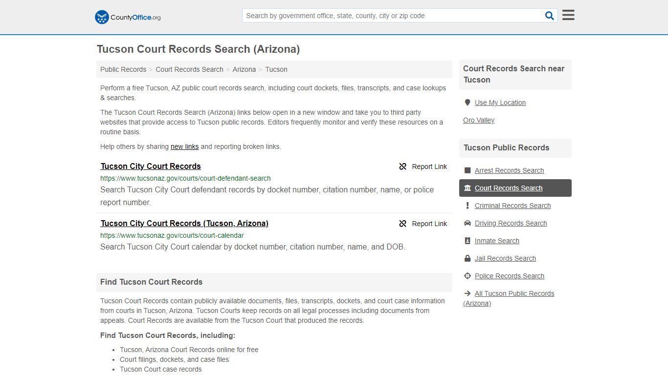 Court Records Search - Tucson, AZ (Adoptions, Criminal ...